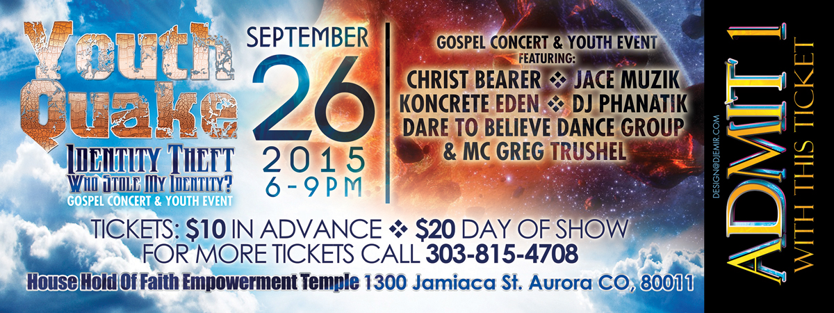 Youthquake Gospel Concert 2015 Ticket Design Back