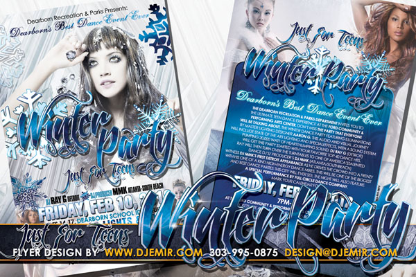 Teen Winter Party Flyer Design