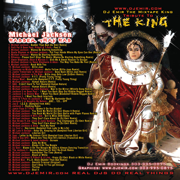 Michael Jackson Tribute to The King Mixtape Album Back Cover Design