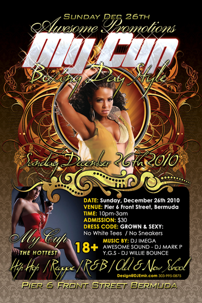Nightclub Flyer Design for My Cup Boxing Day Christmas Party