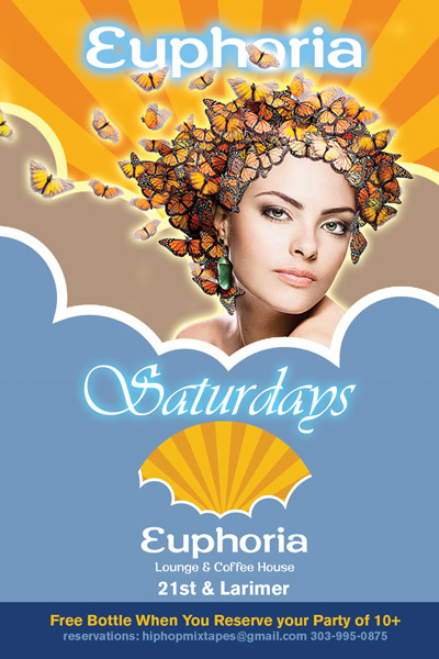 Euphoria Saturdays Nightclub Flyer design