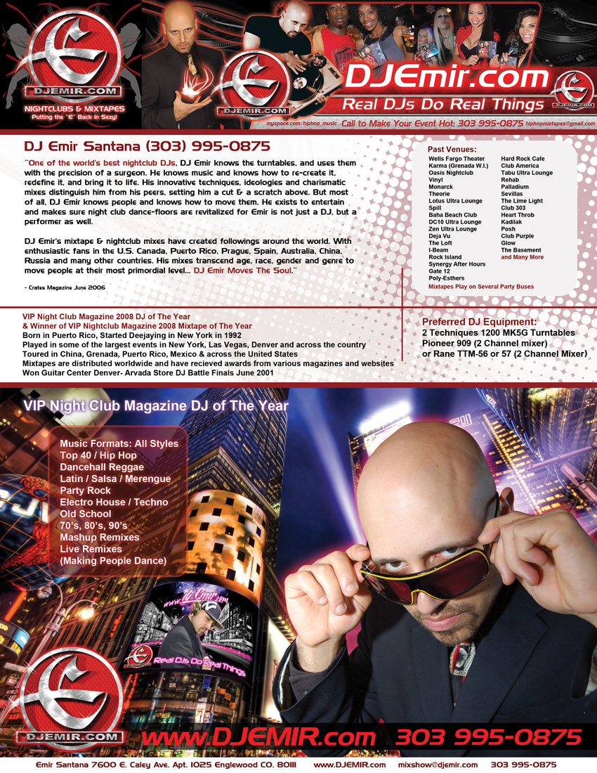 DJ Emir Press Kit Package Biography Page
