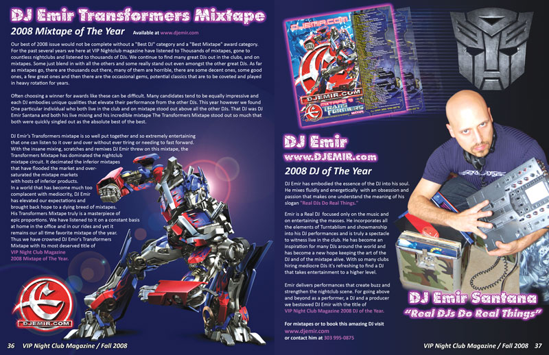 DJ Emir Transformers Mixtape - Mixtape of The Year Article